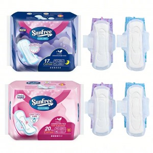 breathe freely factory price unisoft female cotton disposable sanitary pad