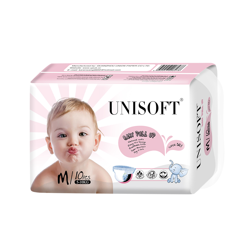 Good Quality Training Pants -
 Unisoft organic good absorbency disposable baby diaper pants disposal baby manufacturer in Quanzhou – Union Paper
