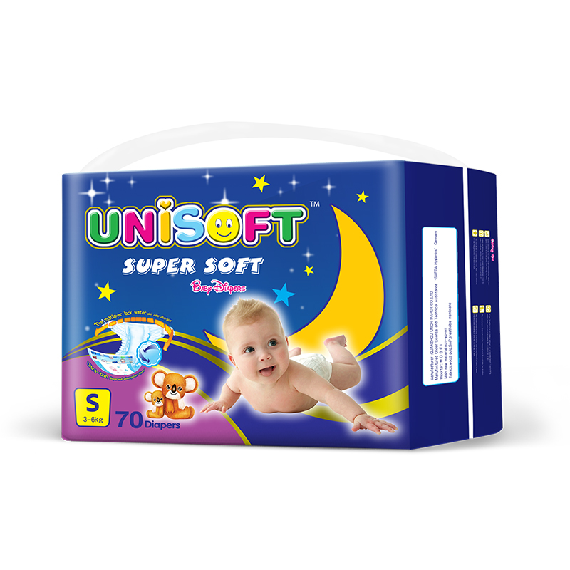 Bottom price Baby Diapers In Korea -
 Unisoft wholesale baby nappies manufacturer  high absorbency soft care breathable organic disposable baby diapers in China – Union Paper