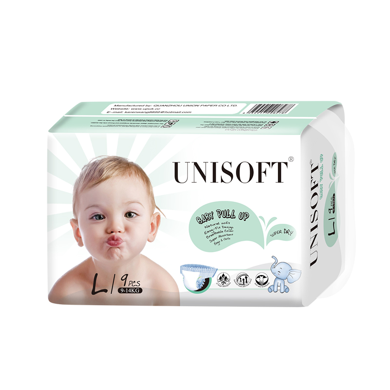 Hot sale Baby Diaper Pants Reusable Nappies Baby Pants -
 Unisoft  wholesale beauty design organic good absorbency disposable baby pants diaper supplier in Quanzhou – Union Paper
