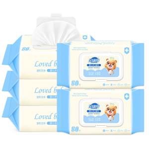 Wholesale Custom Logo Free Sample Cleaning Wipes Pure Water Unscented Baby Wipes 80pcs