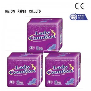 breathe freely factory price unisoft female cotton disposable sanitary pad